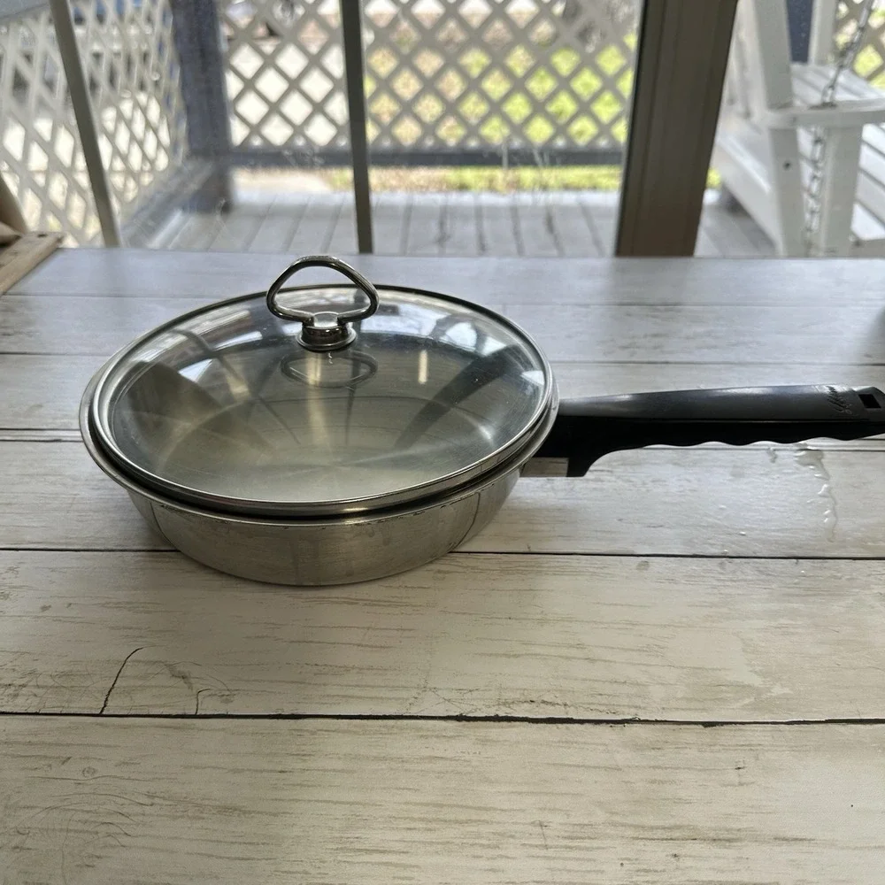 5 Piece Lifetime T304 Stainless Steel Custom Designed Pans 3 Pans LIDS NOT ORIGI